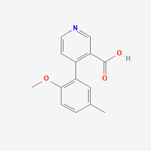 molecular formula C14H13NO3 B6414255 4-(2-Methoxy-5-methylphenyl)nicotinic acid, 95% CAS No. 1261908-40-0
