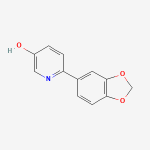 molecular formula C12H9NO3 B6414262 5-Hydroxy-2-(3,4-methylenedioxyphenyl)pyridine, 95% CAS No. 1261937-38-5