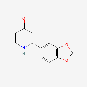 molecular formula C12H9NO3 B6414269 4-Hydroxy-2-(3,4-methylenedioxyphenyl)pyridine, 95% CAS No. 1261904-40-8