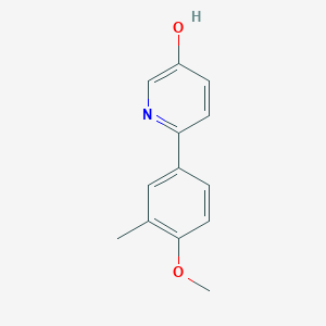 molecular formula C13H13NO2 B6414296 5-Hydroxy-2-(4-methoxy-3-methylphenyl)pyridine, 95% CAS No. 1255636-26-0