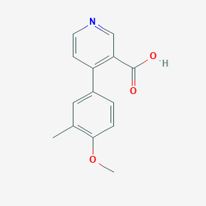 molecular formula C14H13NO3 B6414304 4-(4-Methoxy-3-methylphenyl)nicotinic acid, 95% CAS No. 1261912-16-6
