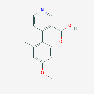 molecular formula C14H13NO3 B6414311 4-(4-Methoxy-2-methylphenyl)nicotinic acid, 95% CAS No. 1261962-25-7