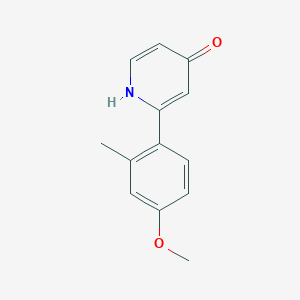 molecular formula C13H13NO2 B6414319 4-Hydroxy-2-(4-methoxy-2-methylphenyl)pyridine, 95% CAS No. 1261971-33-8