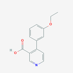 molecular formula C14H13NO3 B6414325 4-(3-Ethoxyphenyl)nicotinic acid, 95% CAS No. 1261998-53-1