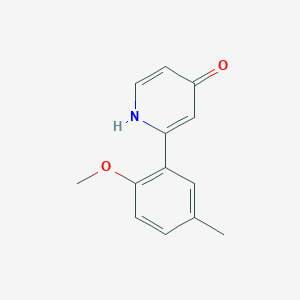 molecular formula C13H13NO2 B6414331 4-Hydroxy-2-(2-methoxy-5-methylphenyl)pyridine, 95% CAS No. 1261937-43-2