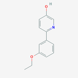 molecular formula C13H13NO2 B6414354 2-(3-Ethoxyphenyl)-5-hydroxypyridine, 95% CAS No. 1261991-56-3