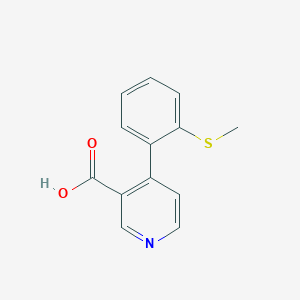 molecular formula C13H11NO2S B6414365 4-(2-Methylthiophenyl)nicotinic acid, 95% CAS No. 1261958-66-0