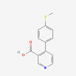 molecular formula C13H11NO2S B6414378 4-(4-Methylthiophenyl)nicotinic acid, 95% CAS No. 1261937-90-9