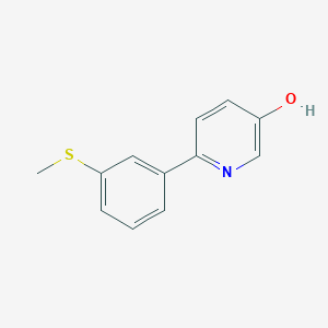 molecular formula C12H11NOS B6414385 5-Hydroxy-2-(3-methylthiophenyl)pyridine, 95% CAS No. 1261937-83-0