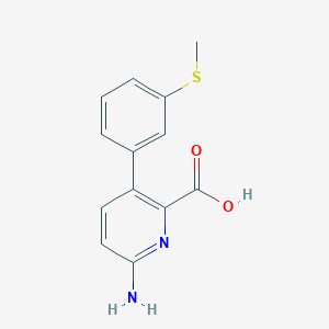 molecular formula C13H12N2O2S B6414414 6-Amino-3-(3-methylthiophenyl)picolinic acid, 95% CAS No. 1261958-78-4