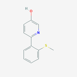 molecular formula C12H11NOS B6414428 5-Hydroxy-2-(2-methylthiophenyl)pyridine, 95% CAS No. 1261908-50-2