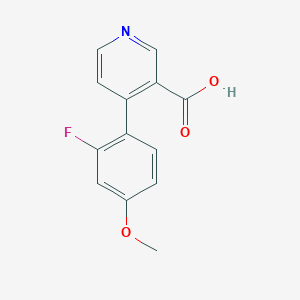 molecular formula C13H10FNO3 B6414443 4-(2-Fluoro-4-methoxyphenyl)nicotinic acid, 95% CAS No. 1261912-26-8