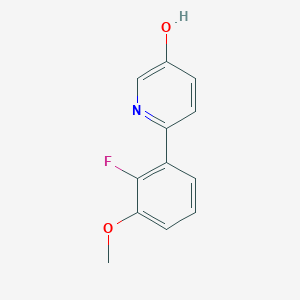 molecular formula C12H10FNO2 B6414453 2-(2-Fluoro-3-methoxyphenyl)-5-hydroxypyridine, 95% CAS No. 1261935-22-1