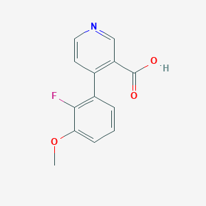 molecular formula C13H10FNO3 B6414464 4-(2-Fluoro-3-methoxyphenyl)nicotinic acid, 95% CAS No. 1261912-22-4