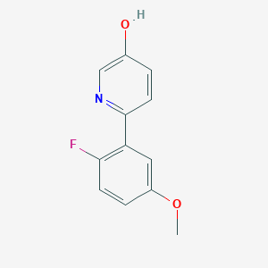 molecular formula C12H10FNO2 B6414477 2-(2-Fluoro-5-methoxyphenyl)-5-hydroxypyridine, 95% CAS No. 1261984-66-0