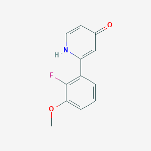 molecular formula C12H10FNO2 B6414490 2-(2-Fluoro-3-methoxyphenyl)-4-hydroxypyridine, 95% CAS No. 1261984-50-2