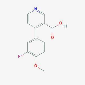 molecular formula C13H10FNO3 B6414505 4-(3-Fluoro-4-methoxyphenyl)nicotinic acid, 95% CAS No. 1261962-38-2