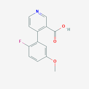 molecular formula C13H10FNO3 B6414513 4-(2-Fluoro-5-methoxyphenyl)nicotinic acid, 95% CAS No. 1261984-54-6