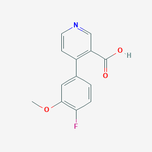 molecular formula C13H10FNO3 B6414516 4-(4-Fluoro-3-methoxyphenyl)nicotinic acid, 95% CAS No. 1261938-01-5
