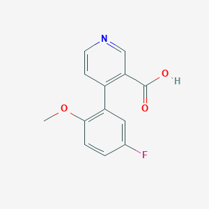 molecular formula C13H10FNO3 B6414548 4-(5-Fluoro-2-methoxyphenyl)nicotinic acid, 95% CAS No. 1261992-03-3