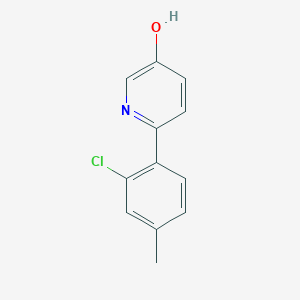 molecular formula C12H10ClNO B6414555 2-(2-Chloro-4-methylphenyl)-5-hydroxypyridine, 95% CAS No. 1261938-15-1