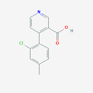 molecular formula C13H10ClNO2 B6414562 4-(2-Chloro-4-methylphenyl)nicotinic acid, 95% CAS No. 1261912-50-8