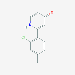 molecular formula C12H10ClNO B6414574 2-(2-Chloro-4-methylphenyl)-4-hydroxypyridine, 95% CAS No. 1261908-53-5