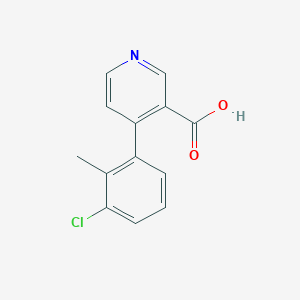 molecular formula C13H10ClNO2 B6414577 4-(3-Chloro-2-methylphenyl)nicotinic acid, 95% CAS No. 1261912-56-4