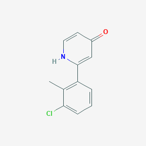 molecular formula C12H10ClNO B6414582 2-(3-Chloro-2-methylphenyl)-4-hydroxypyridine, 95% CAS No. 1261938-20-8