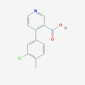molecular formula C13H10ClNO2 B6414588 4-(3-Chloro-4-methylphenyl)nicotinic acid, 95% CAS No. 1261912-60-0