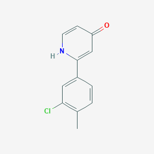 molecular formula C12H10ClNO B6414626 2-(3-Chloro-4-methylphenyl)-4-hydroxypyridine, 95% CAS No. 1261962-46-2