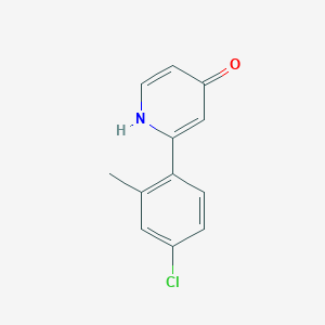 molecular formula C12H10ClNO B6414654 2-(4-Chloro-2-methylphenyl)-4-hydroxypyridine, 95% CAS No. 1261998-68-8
