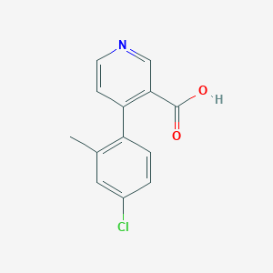molecular formula C13H10ClNO2 B6414658 4-(4-Chloro-2-methylphenyl)nicotinic acid, 95% CAS No. 1261962-52-0