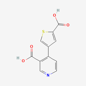 molecular formula C11H7NO4S B6414671 4-(2-Carboxythiophene-4-yl)nicotinic acid, 95% CAS No. 1261908-59-1
