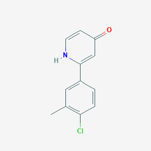 molecular formula C12H10ClNO B6414673 2-(4-Chloro-3-methylphenyl)-4-hydroxypyridine, 95% CAS No. 1261962-60-0