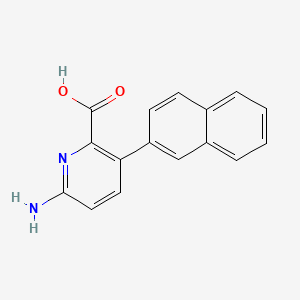 molecular formula C16H12N2O2 B6414681 6-Amino-3-(naphthalen-2-yl)picolinic acid, 95% CAS No. 1261912-73-5