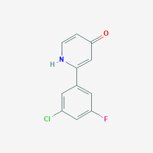 molecular formula C11H7ClFNO B6414689 2-(3-Chloro-5-fluorophenyl)-4-hydroxypyridine, 95% CAS No. 1261912-91-7