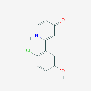 molecular formula C11H8ClNO2 B6414694 2-(2-Chloro-5-hydroxyphenyl)-4-hydroxypyridine, 95% CAS No. 1262011-48-2