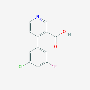molecular formula C12H7ClFNO2 B6414697 4-(3-Chloro-5-fluorophenyl)nicotinic acid, 95% CAS No. 1261894-87-4