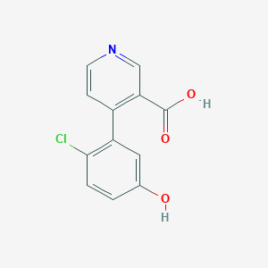 molecular formula C12H8ClNO3 B6414704 4-(2-Chloro-5-hydroxyphenyl)nicotinic acid, 95% CAS No. 1261938-33-3