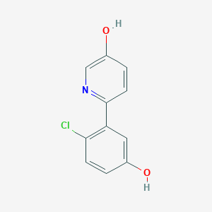 molecular formula C11H8ClNO2 B6414707 2-(2-Chloro-5-hydroxyphenyl)-5-hydroxypyridine, 95% CAS No. 1261984-72-8