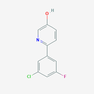 molecular formula C11H7ClFNO B6414710 2-(3-Chloro-5-fluorophenyl)-5-hydroxypyridine, 95% CAS No. 1261913-17-0