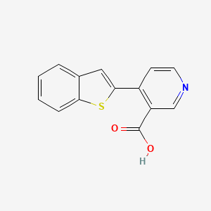molecular formula C14H9NO2S B6414724 4-[Benzo(b)thiophen-2-yl]nicotinic acid, 95% CAS No. 1261938-55-9