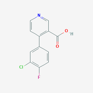 molecular formula C12H7ClFNO2 B6414725 4-(3-Chloro-4-fluorophenyl)nicotinic acid, 95% CAS No. 1261938-49-1