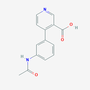 molecular formula C14H12N2O3 B6414790 4-(3-Acetylaminophenyl)nicotinic acid, 95% CAS No. 1261935-35-6