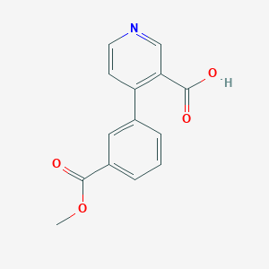 molecular formula C14H11NO4 B6414806 4-(3-Methoxycarbonylphenyl)nicotinic acid, 95% CAS No. 1262010-00-3