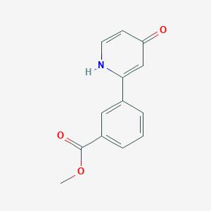 molecular formula C13H11NO3 B6414825 4-Hydroxy-2-(3-methoxycarbonylphenyl)pyridine, 95% CAS No. 1261983-98-5