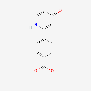 molecular formula C13H11NO3 B6414834 4-Hydroxy-2-(4-methoxycarbonylphenyl)pyridine, 95% CAS No. 1261913-36-3