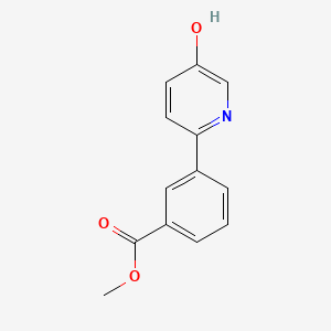 molecular formula C13H11NO3 B6414851 5-Hydroxy-2-(3-methoxycarbonylphenyl)pyridine, 95% CAS No. 1256366-76-3