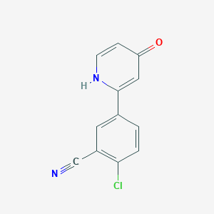 molecular formula C12H7ClN2O B6414882 2-(4-Chloro-3-cyanophenyl)-4-hydroxypyridine, 95% CAS No. 1261998-91-7